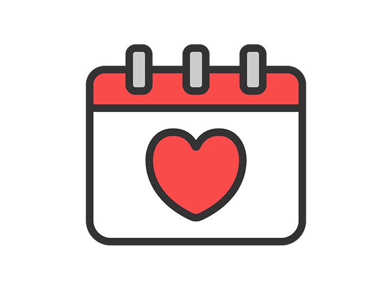 記念日の日のカレンダーのアイコン（線画カラー）の無料イラスト｜透過PNG・商用利用OK