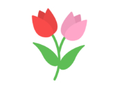 二輪のチューリップの花のアイコンの無料イラスト｜透過PNG・商用利用OK