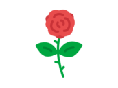 一輪の薔薇の花のアイコンの無料イラスト｜透過PNG・商用利用OK