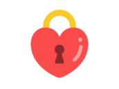 ハート型の南京錠のアイコンの無料イラスト｜透過PNG・商用利用OK