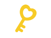 ハート型の鍵のアイコンの無料イラスト｜透過PNG・商用利用OK
