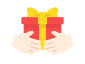 プレゼントの受け渡しのアイコンの無料イラスト｜透過PNG・商用利用OK