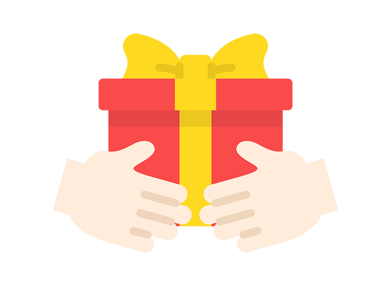 プレゼントの受け渡しのアイコンの無料イラスト｜透過PNG・商用利用OK