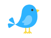 右を向いた、青色の小鳥のアイコンの無料イラスト｜透過PNG・商用利用OK