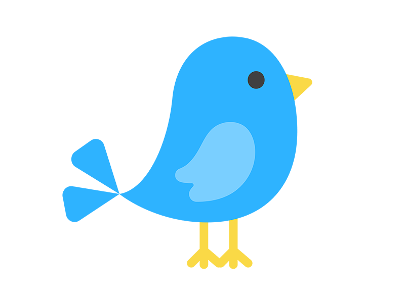 Free illustration of a blue bird icon pointing to the right