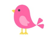左を向いた、ピンク色の小鳥のアイコンの無料イラスト｜透過PNG・商用利用OK
