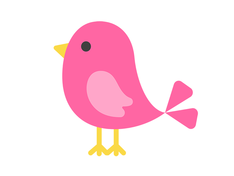 Free illustration of a pink bird icon facing left
