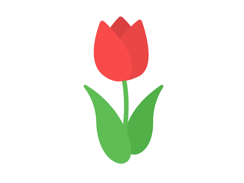 チューリップの花のアイコンの無料イラスト｜透過PNG・商用利用OK