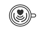 ハートのラテアートのアイコン（線画）の無料イラスト｜透過PNG・商用利用OK