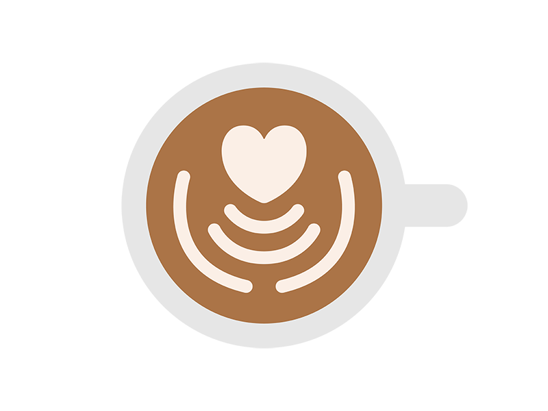 ハートのラテアートのアイコンの無料イラスト｜透過PNG・商用利用OK