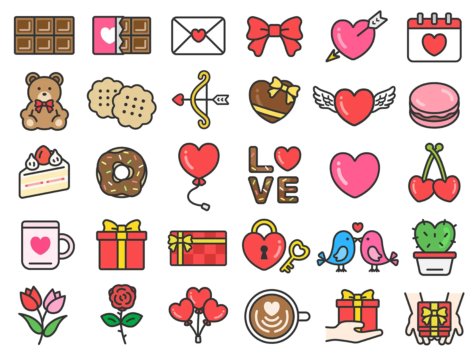 バレンタインデーに使える、アイコンのイラスト特集【商用利用可能・無料イラスト・フリー素材】