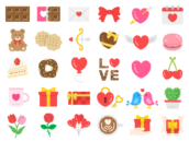 豪華版！バレンタインデーのスペシャルアイコンの無料イラストセット｜透過PNG・商用利用OK