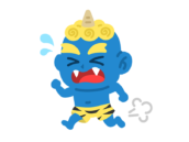 走って逃げる、青鬼の無料イラスト｜透過PNG・商用利用OK