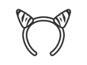 2本角の鬼のカチューシャのアイコン（線画）の無料イラスト｜透過PNG・商用利用OK