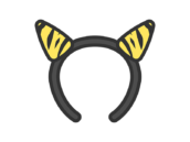 2本角の鬼のカチューシャのアイコン（線画カラー）の無料イラスト｜透過PNG・商用利用OK