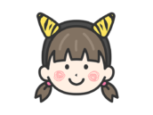 2本角の鬼のカチューシャをつけた、女の子のアイコン（線画カラー）の無料イラスト｜透過PNG・商用利用OK