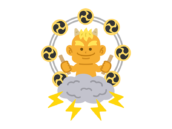 黄鬼の雷様のアイコンの無料イラスト｜透過PNG・商用利用OK