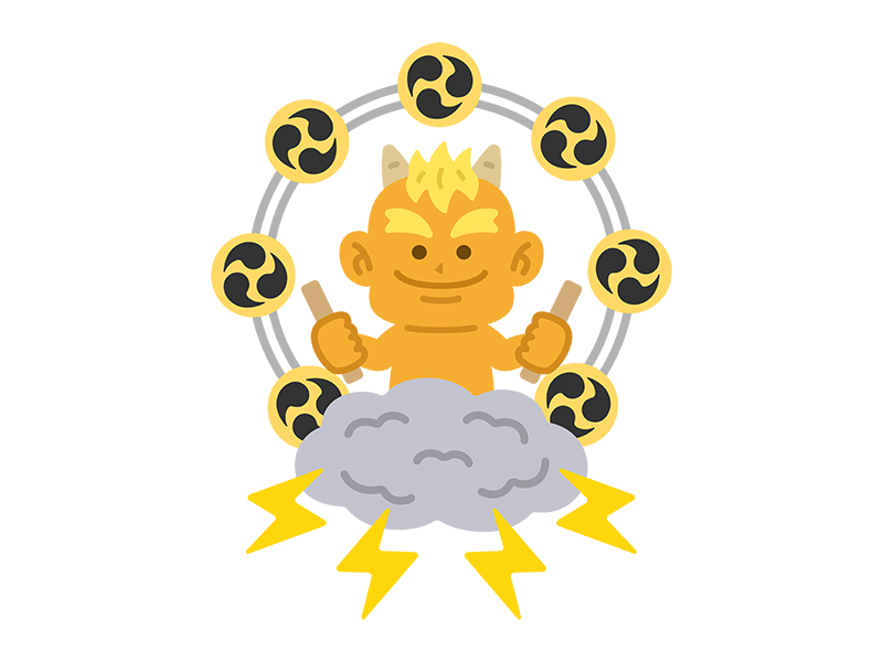 Free illustration of yellow demon thunder icon
