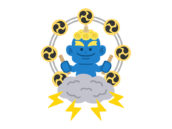 青鬼の雷様のアイコンの無料イラスト｜透過PNG・商用利用OK