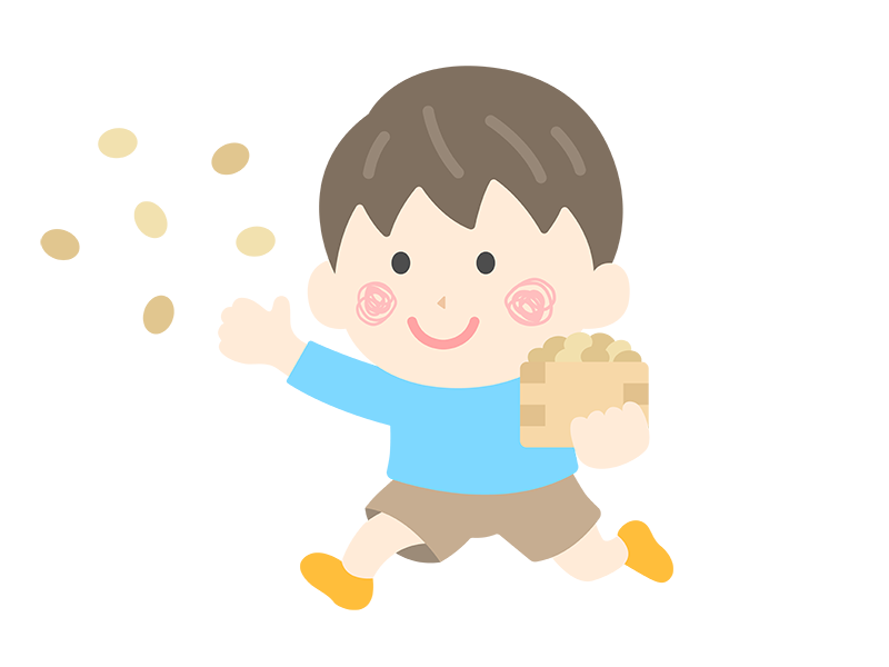Free illustration of a boy's icon throwing beans