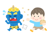 青鬼を対峙する、男の子のアイコンの無料イラスト｜透過PNG・商用利用OK