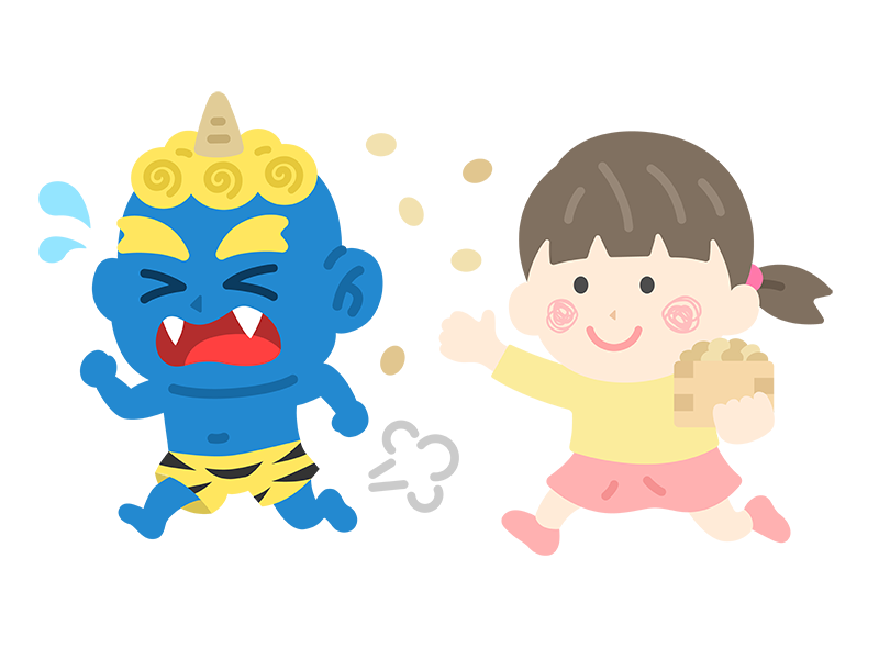Free illustration of a girl icon confronting a blue demon