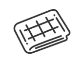 畳んだ、レジャーシートのアイコン（線画）の無料イラスト｜透過PNG・商用利用OK