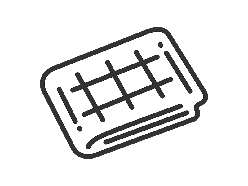 畳んだ、レジャーシートのアイコン（線画）の無料イラスト｜透過PNG・商用利用OK