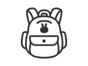 うさぎデザインのリュックサックのアイコン（線画）の無料イラスト｜透過PNG・商用利用OK