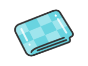 畳んだ、レジャーシートのアイコン（線画カラー）の無料イラスト｜透過PNG・商用利用OK