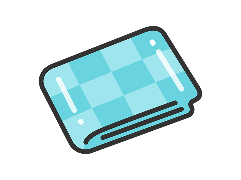 畳んだ、レジャーシートのアイコン（線画カラー）の無料イラスト｜透過PNG・商用利用OK