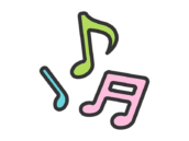 音符のアイコン（線画カラー）の無料イラスト｜透過PNG・商用利用OK