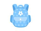 水色のリュックサックのアイコンの無料イラスト｜透過PNG・商用利用OK