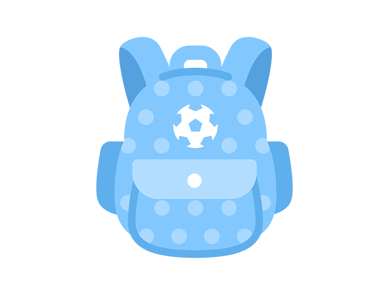 水色のリュックサックのアイコンの無料イラスト｜透過PNG・商用利用OK