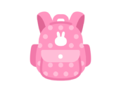 ピンク色のリュックサックのアイコンの無料イラスト｜透過PNG・商用利用OK