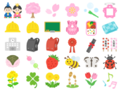 Free illustration set of various spring season icons