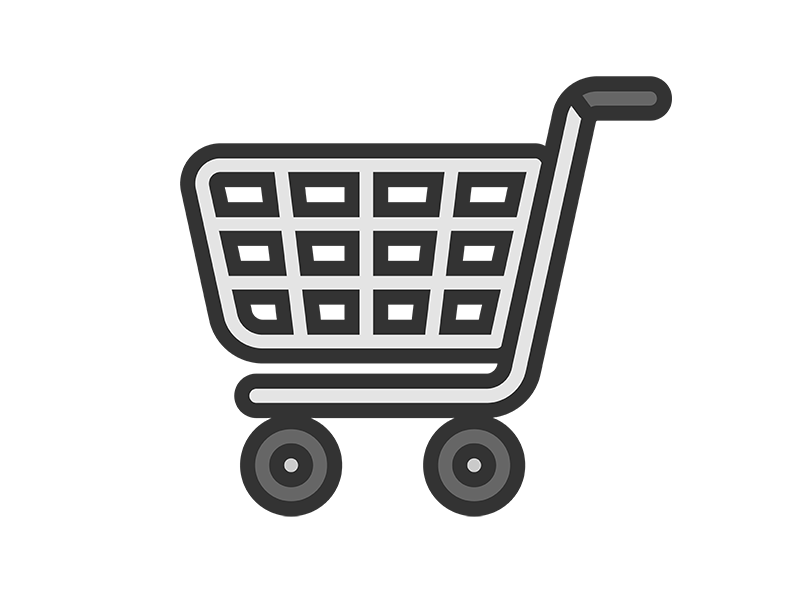 ショッピングカートのアイコン（線画カラー）の無料イラスト｜透過PNG・商用利用OK