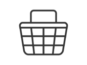 買い物かごのアイコン（線画）の無料イラスト｜透過PNG・商用利用OK