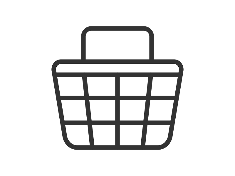 Free illustration of shopping cart icon (line drawing)