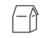 商品の入った、レジの紙袋のアイコン（線画）の無料イラスト｜透過PNG・商用利用OK