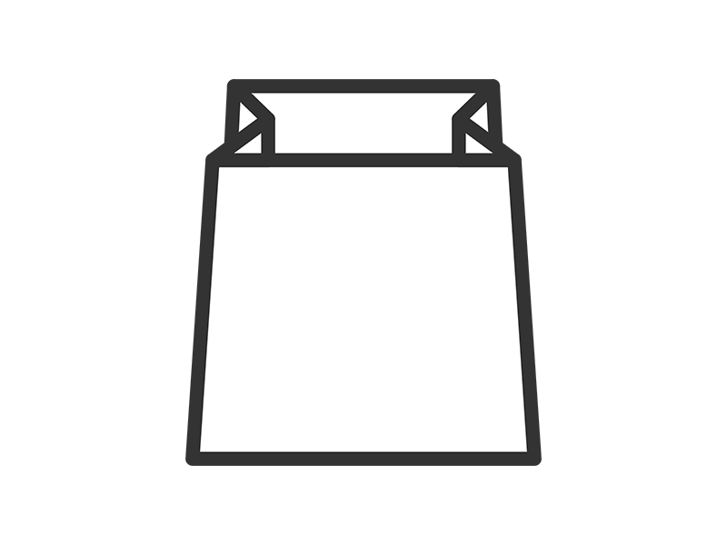 レジの紙袋のアイコン（線画）の無料イラスト｜透過PNG・商用利用OK