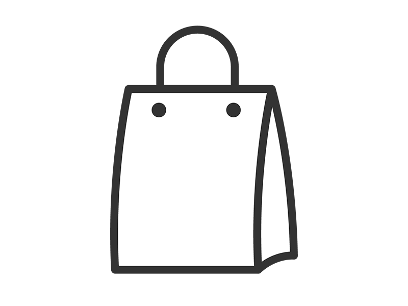 Free illustration of shop bag icon (line drawing)