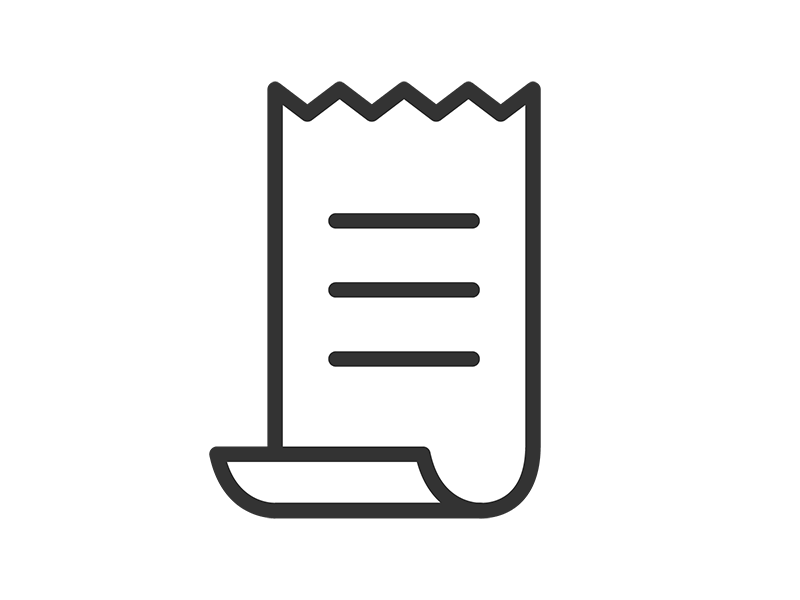 Free illustration of receipt icon (line drawing)