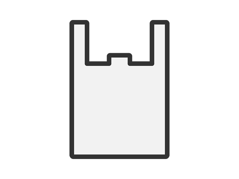 Free illustration of plastic bag icon (line drawing color)