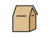 商品の入った、レジの紙袋のアイコン（線画カラー）の無料イラスト｜透過PNG・商用利用OK