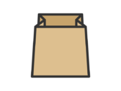 レジの紙袋のアイコン（線画カラー）の無料イラスト｜透過PNG・商用利用OK