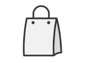 ショップバッグのアイコン（線画カラー）の無料イラスト｜透過PNG・商用利用OK