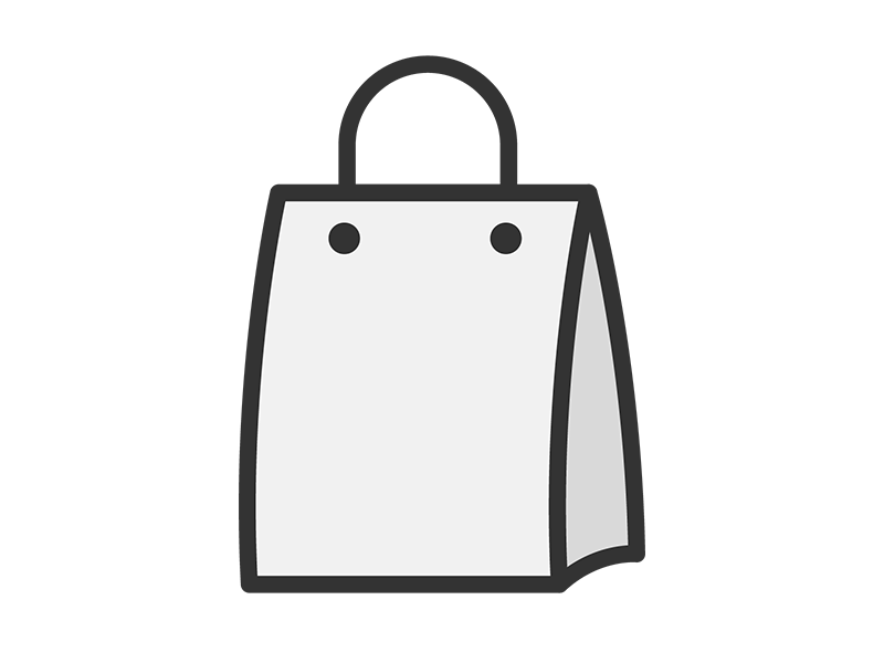 Free illustration of shop bag icon (line drawing color)