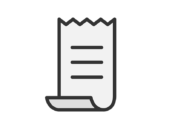 レシートのアイコン（線画カラー）の無料イラスト｜透過PNG・商用利用OK