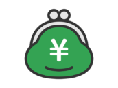 円マークのついた、がま口財布のアイコン（線画カラー）の無料イラスト｜透過PNG・商用利用OK